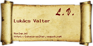 Lukács Valter névjegykártya